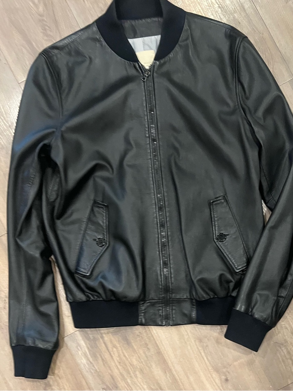 Band Of Outsiders Black Leather Bomber Jacket. Very Rare, as it’s now defunct.